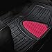 FH Group Automotive Floor Mats - Heavy-Duty Rubber Floor Mats for Cars, Universal Fit Full Set, Climaproof Floor Mats, Trimmable Floor Mats for Most Sedan, SUV, Truck Floor Mats Pink