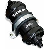 Fuelab 818011 Black 10 Micron Standard Length In-Line Fuel Filter,Small