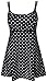 DANIFY Women's One Piece Polka Dot Swimdress Cover Up Swimsuit Plus Size Modest Swimwear Black Dot IT48/US14
