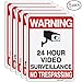 Video Surveillance Sign, MOLAER 5-Pack No Trespassing Signs, 10