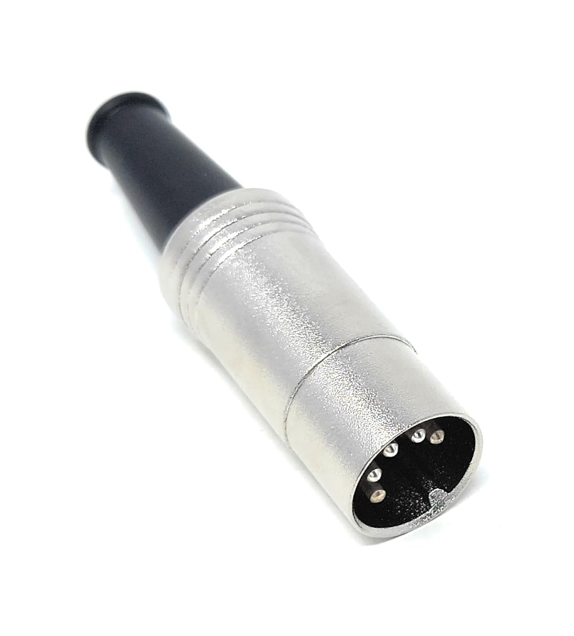 DRUT 5 Pin MIDI DIN Plug Audio Adapter Metal Body and Rubber Strain Relief, Solderable Connections (1)