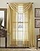 SET OF 2, 84" LONG YELLOW GOLD SHEER VOILE CURTAINS / TAILORED CURTAIN PANELS, 60" WIDE primary