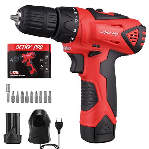 Taladro-Atornillador-12V-DETLEV-Pro-Destornillador-Elctrico-2-Velocidades-Par-Mx-28Nm-181-con-1-Batera-Recargable-de-iones-de-Litio-2000mAh