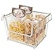 mDesign Stackable Metal Basket for Kitchen Storage - Large Wire Farmhouse Bin Basket w/Handles for Pantry - Stacking Wire Basket Organizer for Food, Drinks - Hyde Collection, 3 Pack, Satin