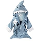 URAQT Bebé Albornoz Algodón, Pijamas Con Capucha De Baño, , de Mangas Largas, con Patrón Animale (gris tiburón)