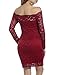 ACEVOG Women's Cocktail Party Dress Long Sleeve Bodycon Elegant Dresses (Medium, Wine Red)