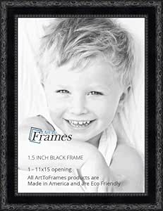 Amazon Com Arttoframes 11x15 Inch Black Frame With Engraved Edges Wood Picture Frame 2womm330714 11x15 Single Frames
