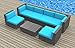 Urban Furnishing.net - OAHU 7pc Modern Outdoor Wicker Patio Furniture Modular Sofa Sectional Set, Fully Assembled - Sea Blue