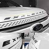 Brand New Matte Metal Hood Letters Emblem,for Ford Explorer, not plastic,Black Silver,Car Head Cover English Letter Logo Car Decoration(Black)