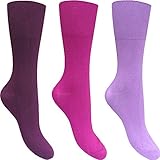 Women's Purple Berries Non Elastic Gentle Hold Diabetic Socks (3 Pair Pack)