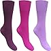 Women's Purple Berries Non Elastic Gentle Hold Diabetic Socks (3 Pair Pack)