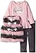 Little Lass Little Girls 3 Pc Printed Faux Fur Vest Set, Pink/Grey, 18M