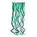 SWACC 7 Pcs Full Head Party Highlights Clip on in Hair Extensions Colored Hair Streak Synthetic Hairpieces (20-Inch Curly, Green)thumb 3