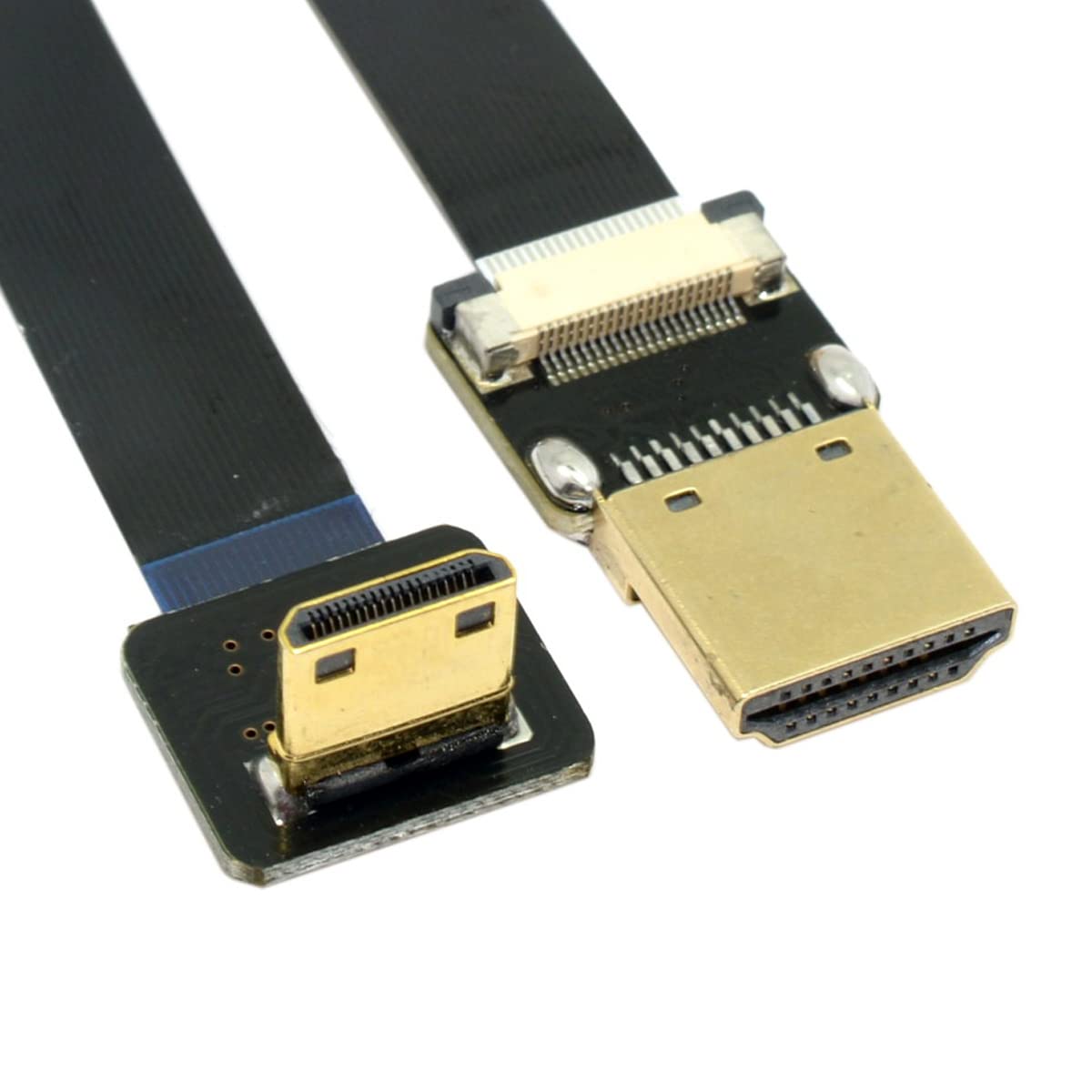 chenyang FPV Mini HDMI Male to HDMI Male FPC Flat Cable 50cm 90 Degree Down Angled for FPV HDTV Multicopter Aerial Photography