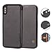 iPhone X Case, G-CASE [Business] Ultra Slim Folio Flip Leather Wallet Case 360 Degree Full Body Protection Case With Card Slot for ID/Card/Cash for Apple iPhone X (Black)