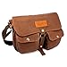 GEARONIC TM Men's Vintage Canvas Leather Tote Satchel College Military Shoulder Messenger Sling Crossbody Hiking Bag Backpack For Toiletry Gym Travel Work Laptop Coffee