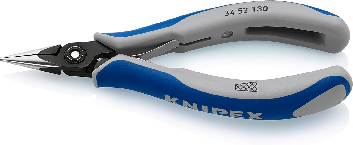 KNIPEX Precision Electronics Gripping Pliers with Multi-Component Handles 130 mm, 34 52 130