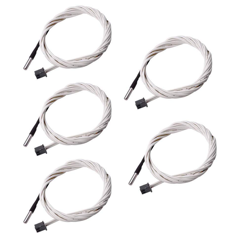 DollaTek 5Pcs 1M Thermistor Temperature Sensor HT-NTC100K 350℃ High Temperature for 3D Printer