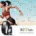 Fitness Tracker, Ronten R7 Plus Activity Tracker With Heart Rate Monitor, Waterproof Fitness Watch, Wireless Bluetooth Smart Bracelet with Replacement Strap for Android & IOS (Black+Blue(strap))