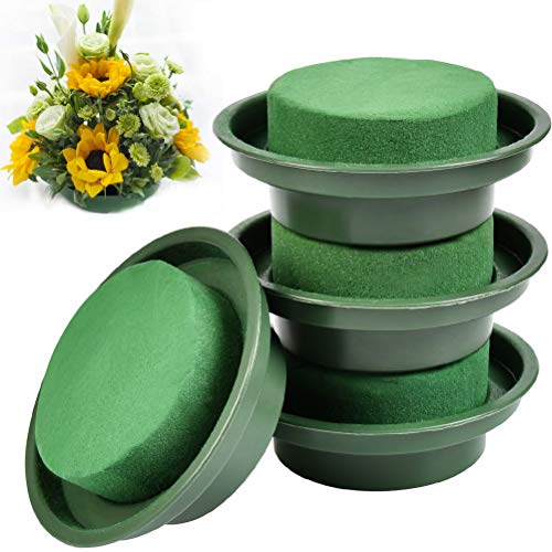BUYGOO 10 Pcs Flower Arrangement Kit, Floral Foam Green Round Wet Foam Block for Flower Arranging Props, Wedding Party Decoration, Table Ornament, Florist Supplies - Thumbnail 3