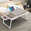 CHARMDI-Laptop-Bed-Table-Portable-Laptop-Bed-Tray-Table-Lap-DeskCouch-TableBed-DeskLaptop-Desk-Table-with-Handle-Desktop-Card-Slot-Cup-Slot-Side-Drawer-for-BedSofa-Gold CHARMDI Folding Laptop Bed Tables,Portable Laptop Stand for Bed,Laptop Table with Drawers,Foldable Legs and Reading…