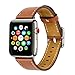 Band for Apple Watch 38mm, Guangzhi Genuine Leather Wrist Staps Replacement Band with Square Buckle Clasp for iWatch Series 1 / 2 / 3, Sport, Edition,38mm,Brown