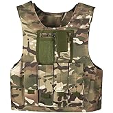 Invenko Kids Tactical Molle Airsoft Vest Outdoor Hunting Paintball Sports Outdoor Gaming Security Guard Duty Cosplay Soft Vest (Camo-Kid)