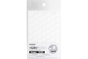 Non Slip Grip Stickers GRIPLUS Hexagon (White, 100×148mm(3.9×5.8")) - Reusable Adhesive Pad for Desk, Phone, Mouse, Office, Multi-Purpose