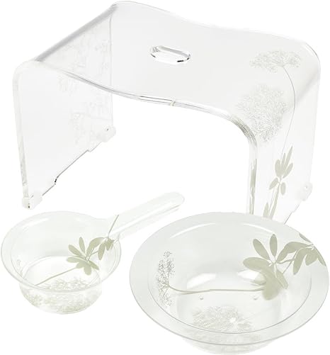 Amazon Salina2 サリナ2 アクリル バスチェアセット 3点セット Llクリア 35cm バスチェア ホーム キッチン オンライン通販