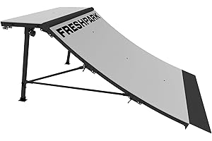 Freshpark Quarter Pipe | 33" Tall x 47" Wide | Foldable & Portable for Easy Storage | Linkable for Wider, Taller Ramps | Perfect for Skateboards, BMX, RC and More | from Beginners to Professionals