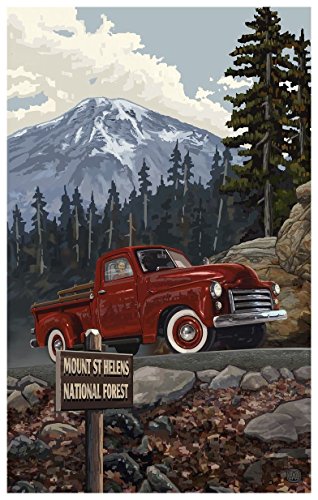 Mt St Helens National Forest Giclee Art Print Poster from Travel Artwork by Artist Paul A. Lanquist 12" x 18"