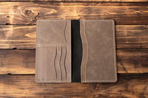 Mens Handmade Leather Wallet for Phone Cash and Cards Father's Day Gift for Him