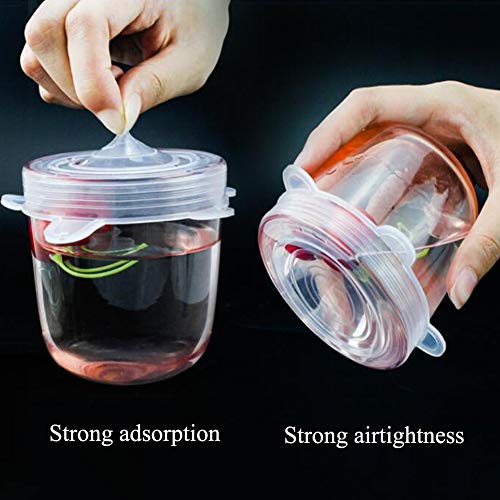 BeRicham 12 Pack Reusable Durable and Expandable Silicone Stretch Lids to Keep Food Fresh Perfect for All Kinds of Food Storage Container, Dishwasher Refrigerator and Microwave Safe, 6 Size - Thumbnail 7