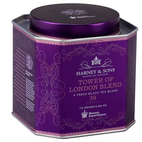 HARNEY & SONS TOWER OF LONDON BLACK TEA WITH VANILLA, BLACK CURRANT, CARAMEL, AND HONEY | 30 SACHETS, HISTORIC ROYAL PALACES COLLECTION