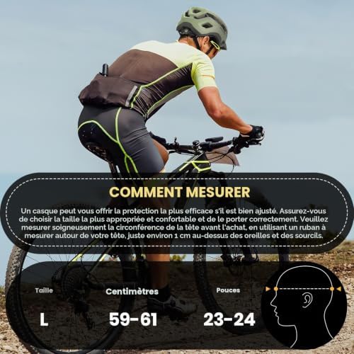 Casque Vélo VTT avec Visière Amovible, Léger pour Homme