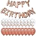 Rose Gold Happy Birthday Party Decorations | Banner Letter Balloons + 10pcs 18