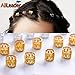 Alileader 100pcs Gold Hair Accessories - Hair Beads for Dreadlocks, Braids and Locs, Hair Clips, Hair Cuffs and Jewelry (Golden)