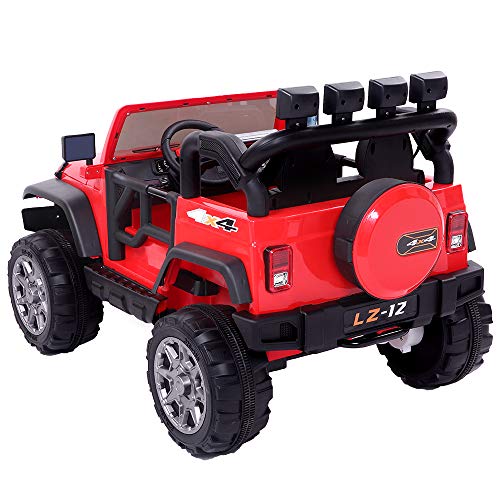VALUE BOX Safety 12V Battery Electric Remote Control Car, Kids Toddler Ride On Cars Motorized Vehicles Toy Car, Wheels Suspension, Seat Belts, LED Lights and Realistic Horns (Red) - Thumbnail 4