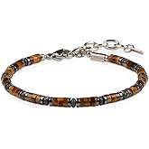 Casvia Chakra Protection Mens Bracelet handmade with Tigers Eye Hematite It's a premium mens jewelry piece and an ideal bracelet for men to express love to themselves their dads or friends