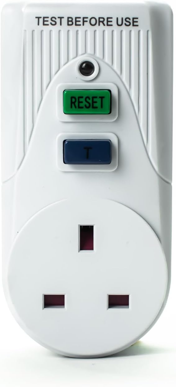 Status White Circuit Breaker 13A UK Plug RCD Socket SRCDX3