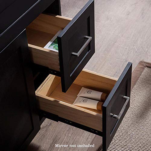 ARIEL-Vanity-Cabinet-in-Black-with-Pure-White-Quartz-Counter-top-2-Soft-Closing-Doors-4-full-Extension-Dovetail-Drawers-Built-in-Toe-Kick-No-Mirror-49-x-22-x-35