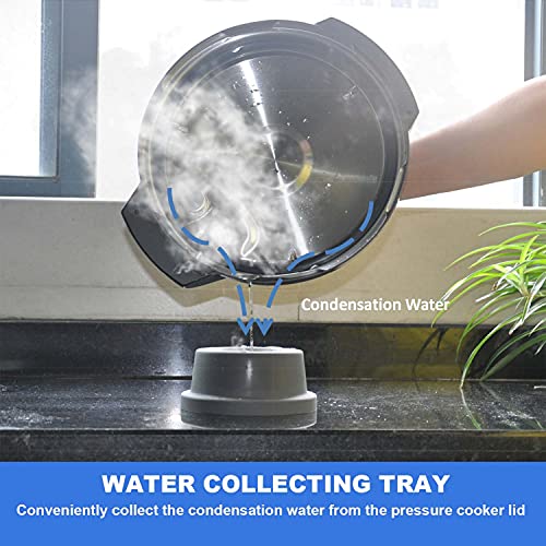 Pressure Cooker Lid Stand Silicone Lid Holder Accessories Compatible with Ninja Foodi Pressure Cooker and Air Fryer Accessories 5 Qt, 6.5 Qt and 8 Quart. Space Saving Instant Pot Accessories 3-in-1 (Grey)