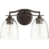Quorum International 5027-2-286 I Jardin Collection 10 Inch Two-Light Bathroom Vanity - Oiled Bronze Finish I 100 Watts I Cle