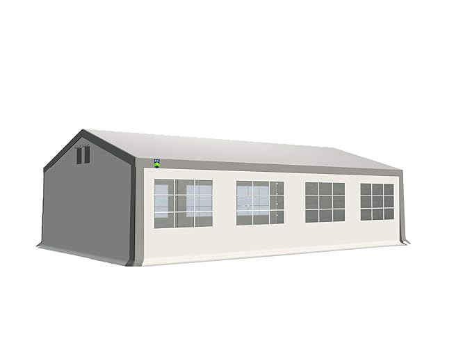 KC Partyzelt 5x8 m Pavillon Zelt 500g/m² - PVC Plane - Gartenzelt Festzelt Bierzelt - Rahmen aus Stahl - Inkl. Seitenwände & 