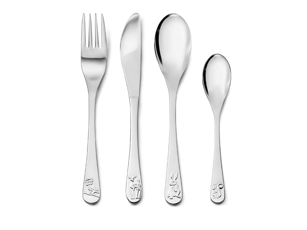Zilverstad forest Animals Children's Cutlery Set, Silver