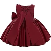 IDOPIP Flower Girl Bowknot Tutu Dress for Kids Baby Princess Wedding Bridesmaid Birthday Party Pageant Baptism Dresses 6M-10T