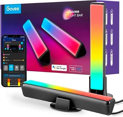 Barras de Luz, Retroiluminación de TV RGBICWW Funciona con Alexa y Google Assistant, Regulable 16 Millones de Colores Para Habitaciones, Decoración de Juegos