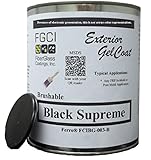 BLACK SUPREME Brushable EXTERIOR GEL COAT KIT, 1 Quart W/ 1 OZ MEKP, No Wax/Sanding, Fiberglass Coatings, Inc., PROFESSIONAL MARINE GELCOAT, Boat Exterior Hulls, Boat Interior Decking, DIY Projects