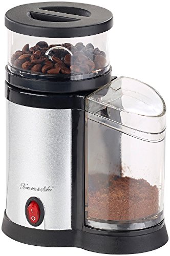 Rosenstein & Söhne Kaffemühlen: Elektrische Kaffeemühle, Edelstahl-Scheibenmahlwerk und -Blende, 150 W (Kaffee-Mahlwerk)