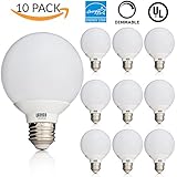 Sunco Lighting 10 PACK - UL &amp; ENERGY STAR LISTED - 6W Dimmable G25 LED Bulb, 40W Equivalent Vanity Light Bulb, Cool White 4000K, Medium E26 Screw Base Omnidirectional Globe Bulb